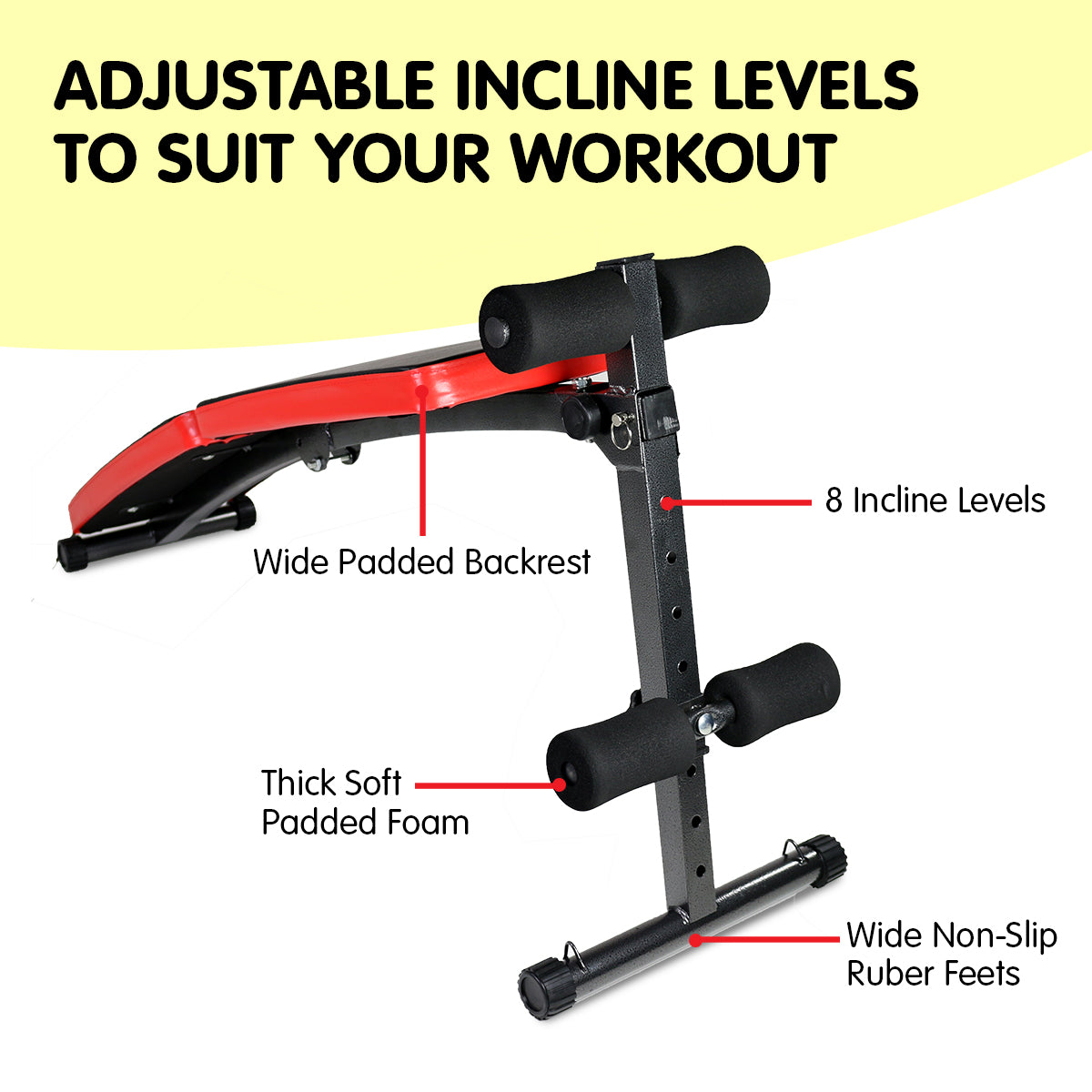 Powertrain Inclined Sit up bench with Resistance bands - The Fight Club