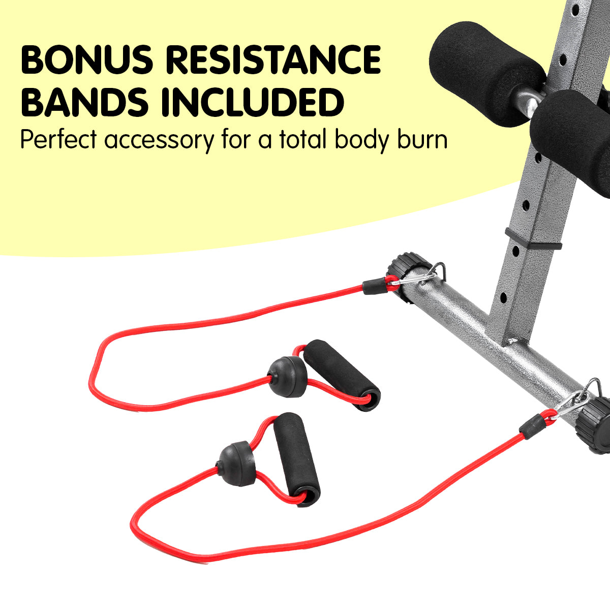 Powertrain Inclined Sit up bench with Resistance bands - The Fight Club