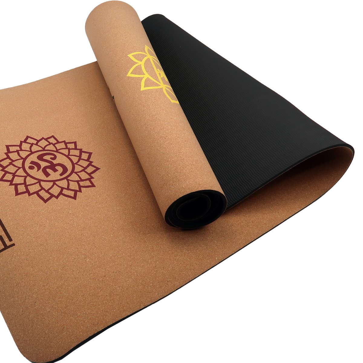 Powertrain Cork Yoga Mat with Carry Straps Home Gym Pilates - Chakras - The Fight Club