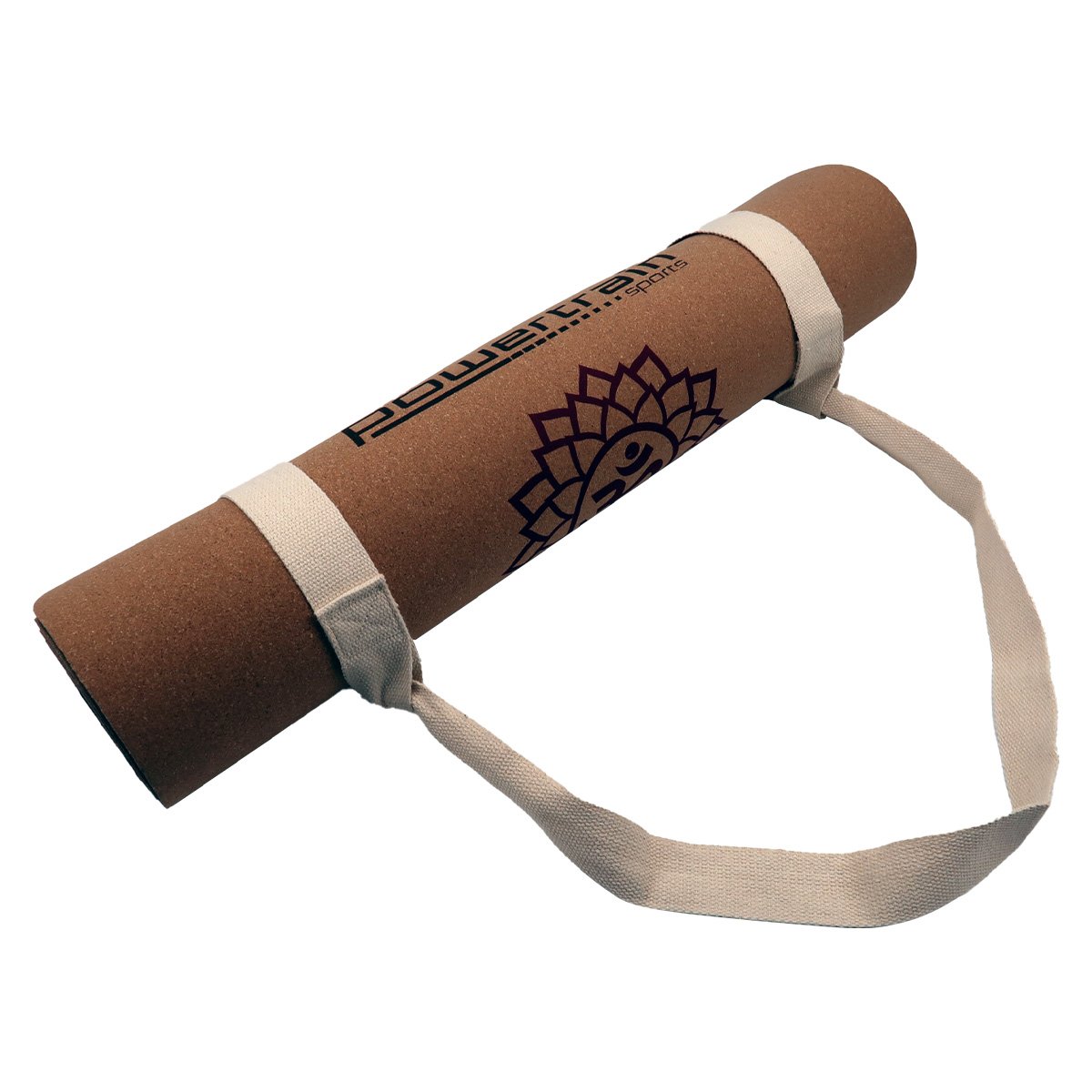 Powertrain Cork Yoga Mat with Carry Straps Home Gym Pilates - Chakras - The Fight Club