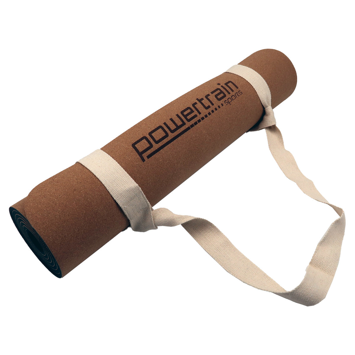 Powertrain Cork Yoga Mat with Carry Straps Home Gym Pilates - Plain - The Fight Club