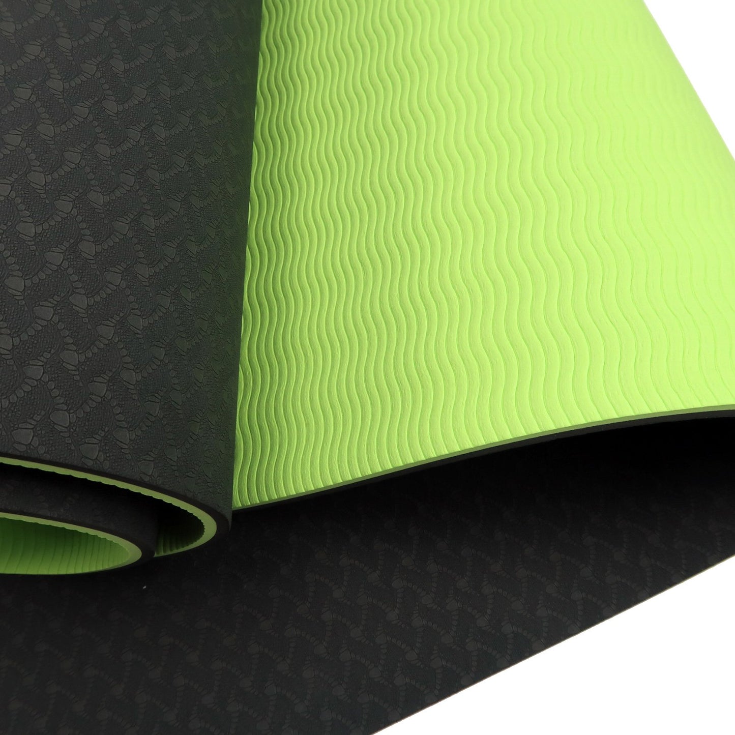 Powertrain Eco-Friendly TPE Pilates Exercise Yoga Mat 8mm - Black Green - The Fight Club