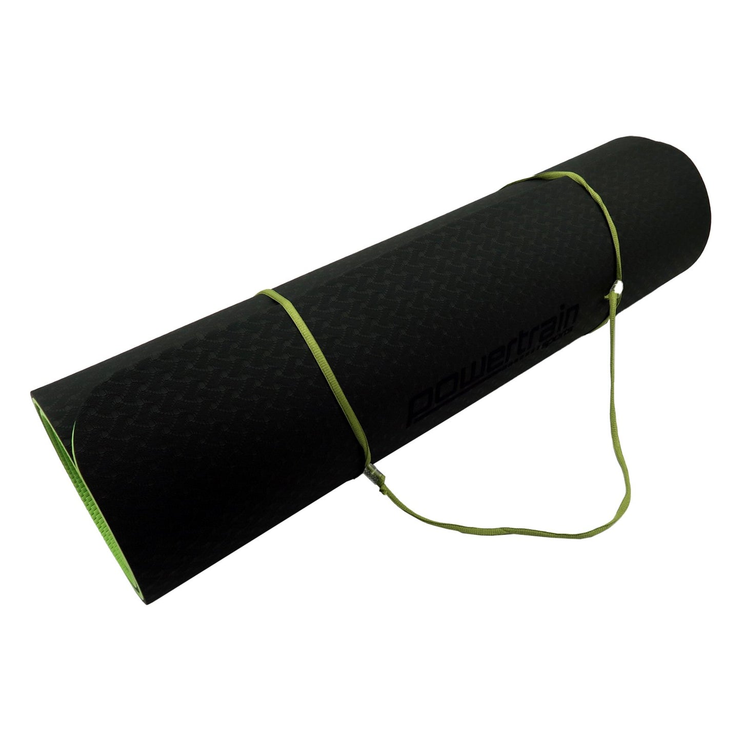 Powertrain Eco-Friendly TPE Pilates Exercise Yoga Mat 8mm - Black Green - The Fight Club