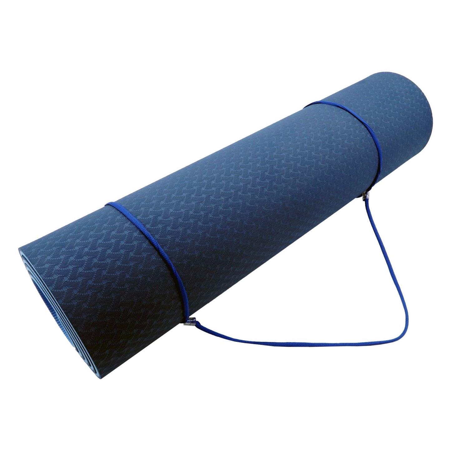 Powertrain Eco-friendly Dual Layer 8mm Yoga Mat | Dark Blue | Non-slip Surface And Carry Strap For Ultimate Comfort And Portability - The Fight Club