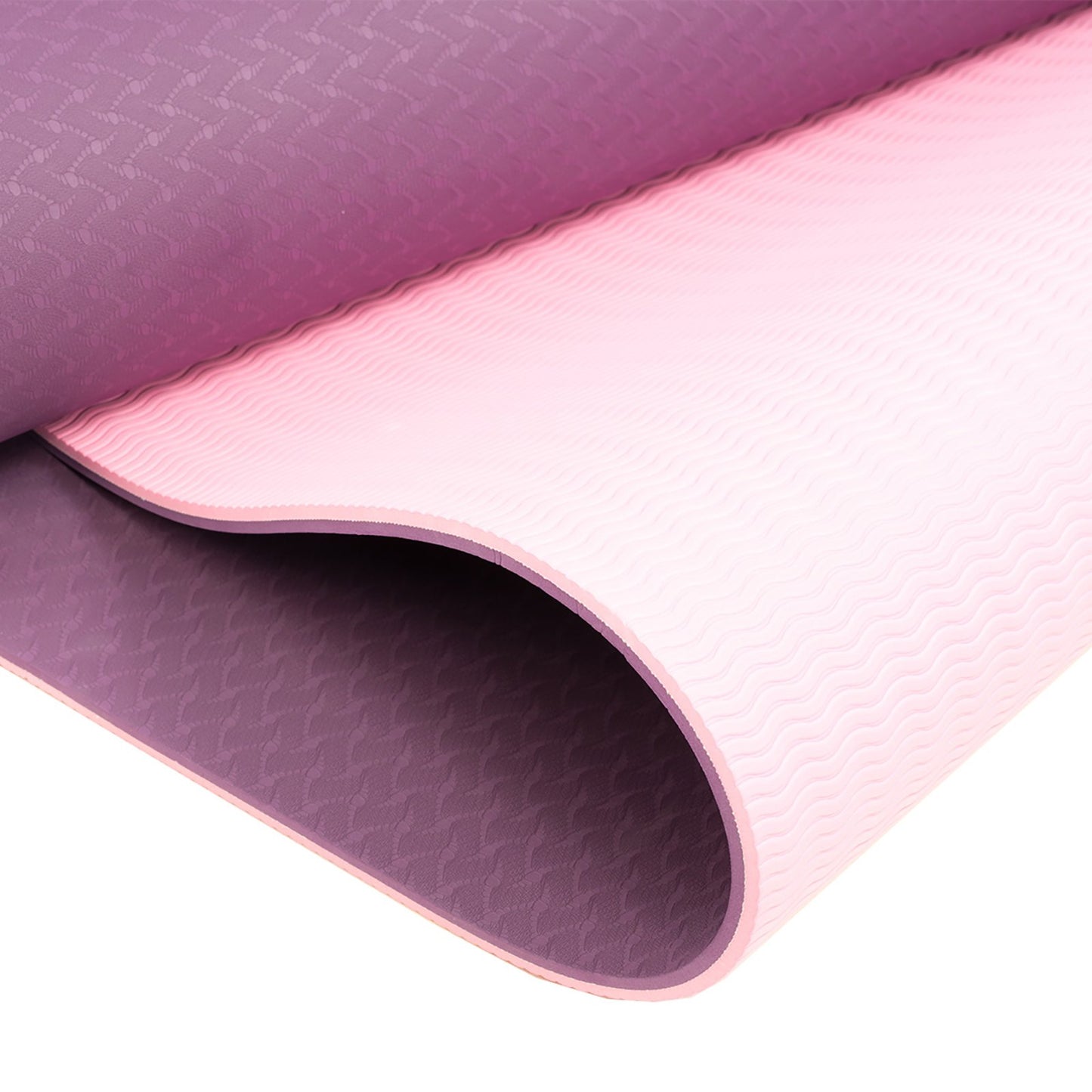 Powertrain Eco-friendly Dual Layer 8mm Yoga Mat | Purple | Non-slip Surface And Carry Strap For Ultimate Comfort And Portability - The Fight Club