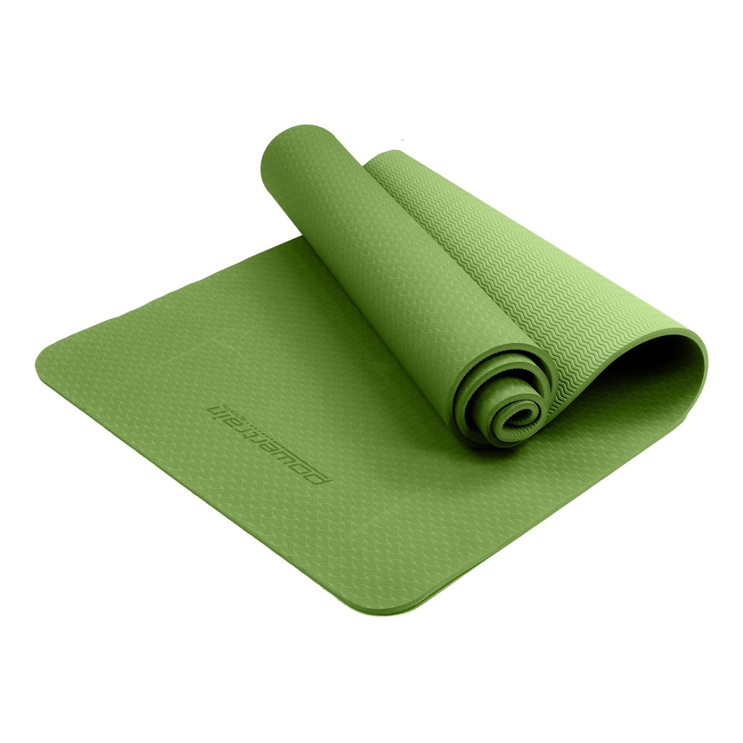 Powertrain Eco-friendly Dual Layer 6mm Yoga Mat | Olive | Non-slip Surface And Carry Strap For Ultimate Comfort And Portability - The Fight Club