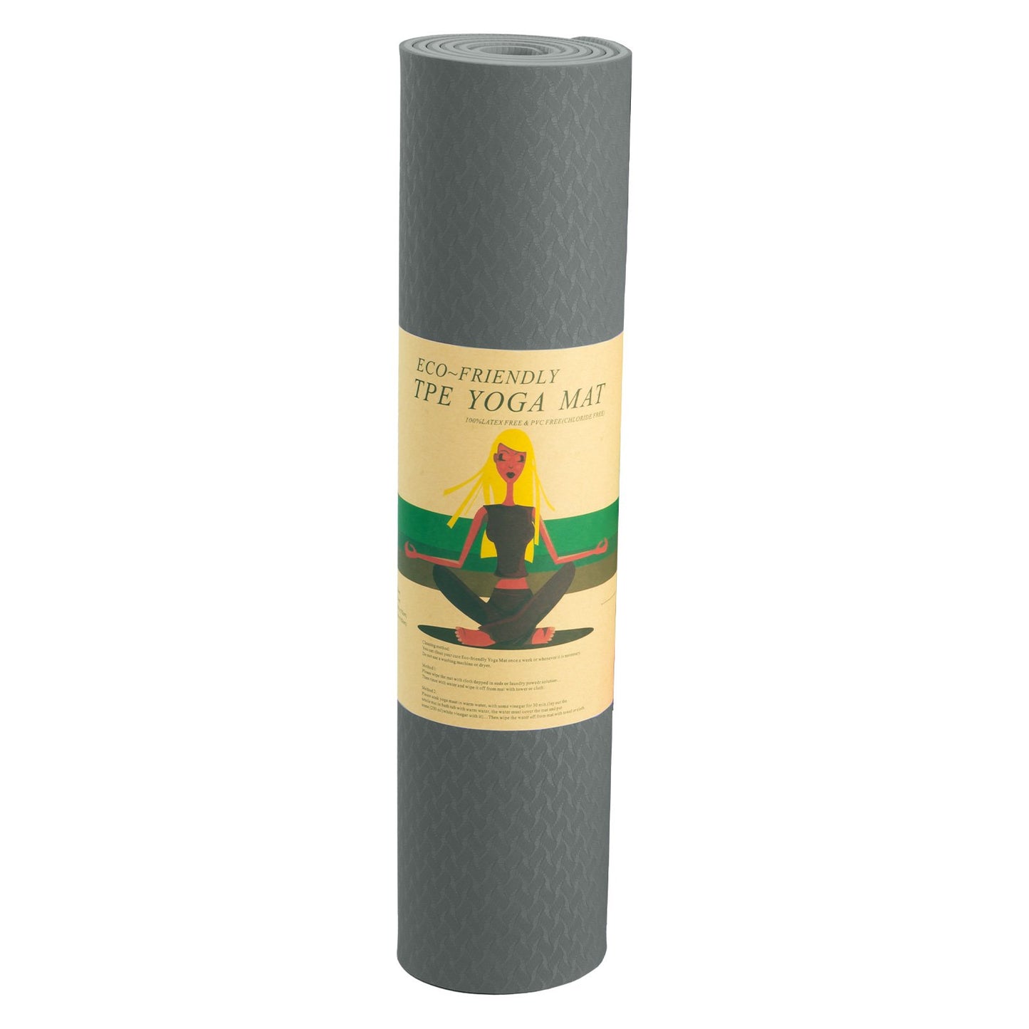 Powertrain Eco-friendly Dual Layer 6mm Yoga Mat | Slate Grey | Non-slip Surface And Carry Strap For Ultimate Comfort And Portability - The Fight Club