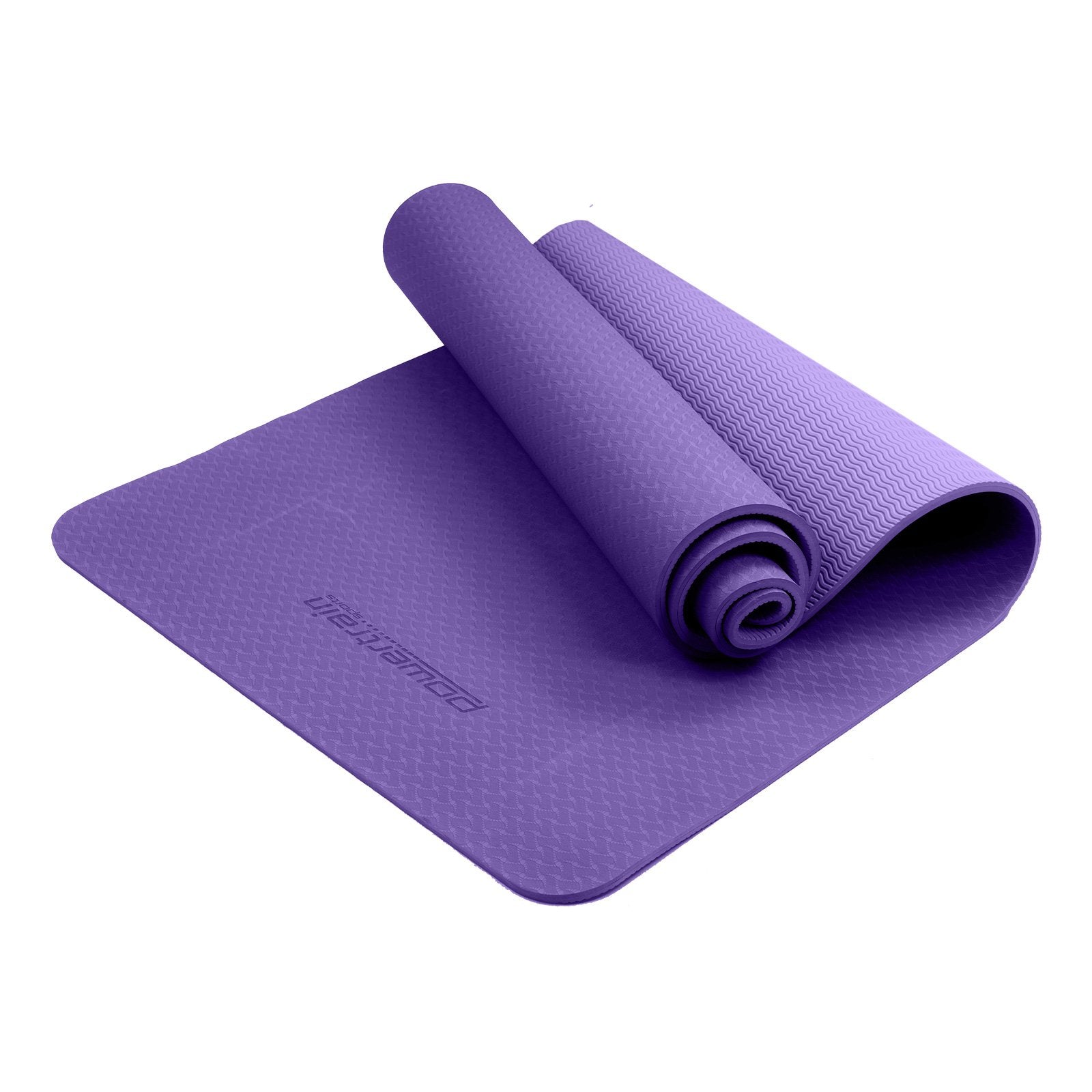 Powertrain Eco-friendly Dual Layer 6mm Yoga Mat | Dark Lavender | Non-slip Surface And Carry Strap For Ultimate Comfort And Portability - The Fight Club