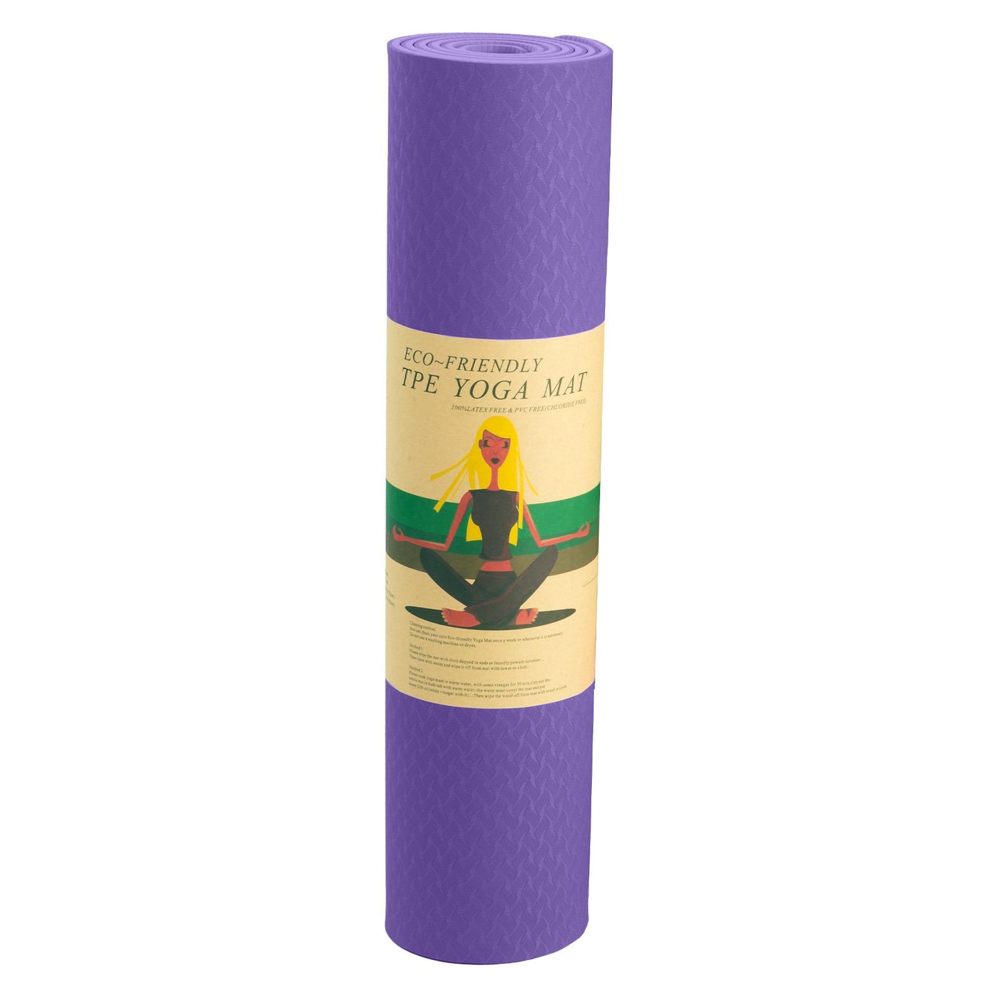 Powertrain Eco-friendly Dual Layer 6mm Yoga Mat | Dark Lavender | Non-slip Surface And Carry Strap For Ultimate Comfort And Portability - The Fight Club