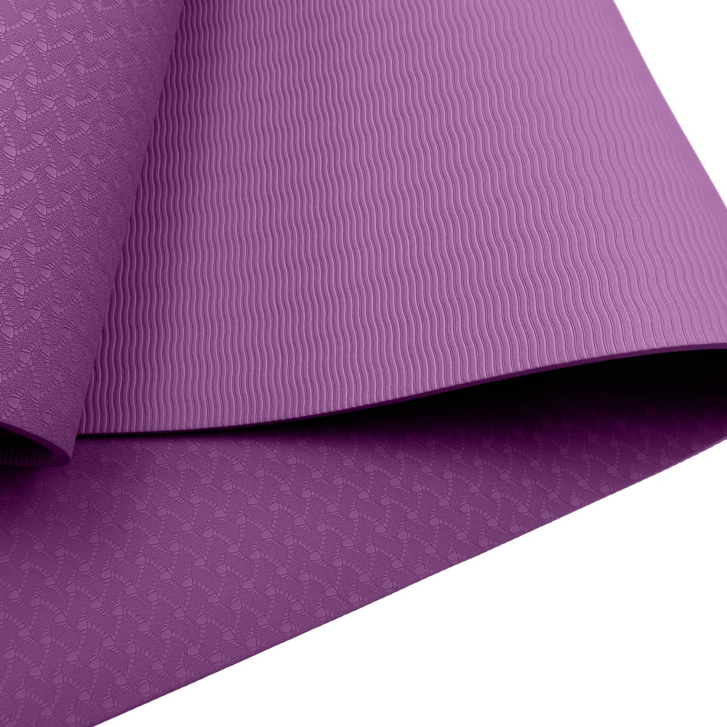 Powertrain Eco-friendly Dual Layer 6mm Yoga Mat | Royal Purple | Non-slip Surface And Carry Strap For Ultimate Comfort And Portability - The Fight Club