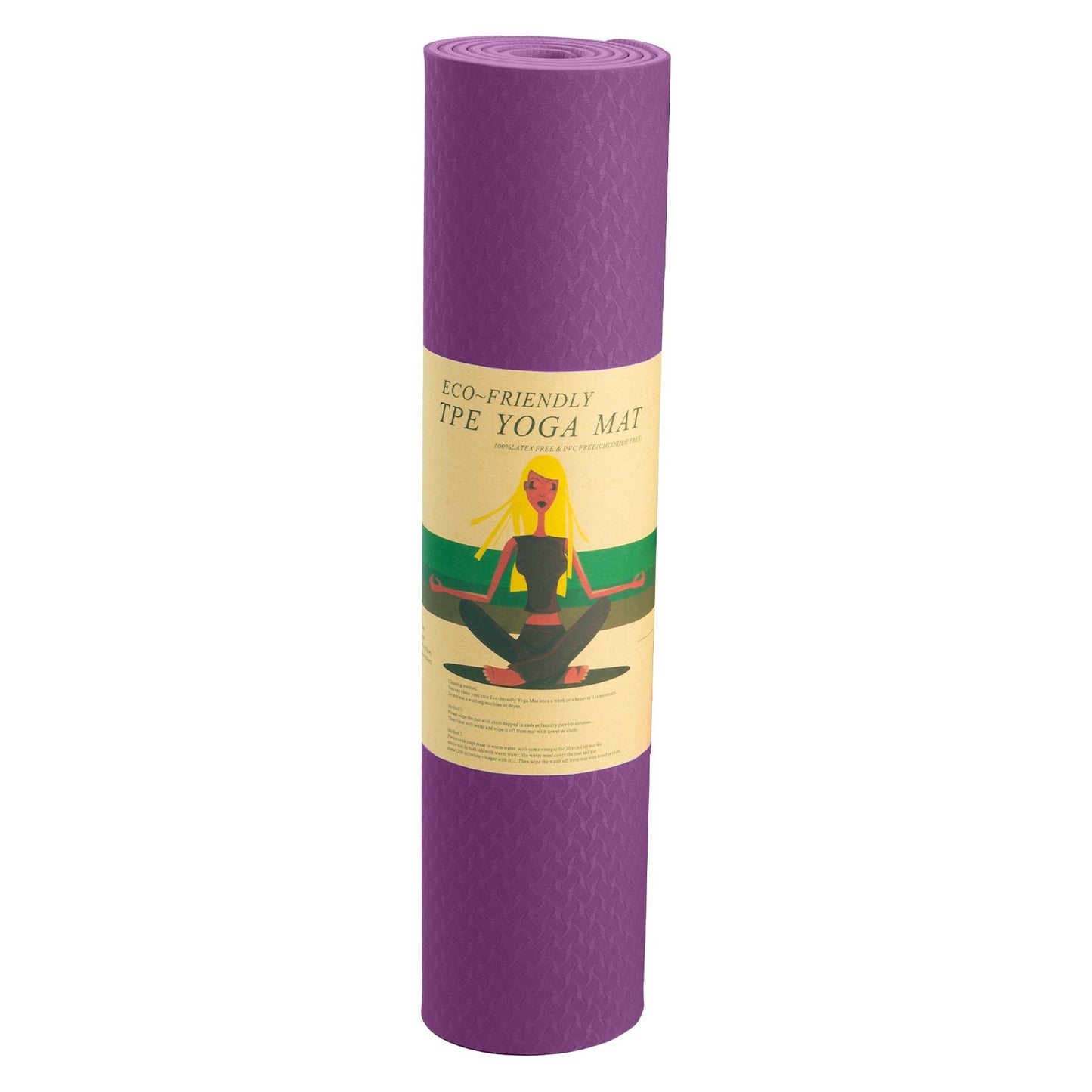 Powertrain Eco-friendly Dual Layer 6mm Yoga Mat | Royal Purple | Non-slip Surface And Carry Strap For Ultimate Comfort And Portability - The Fight Club