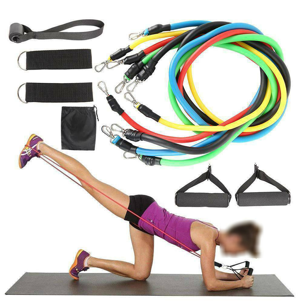 11Pcs/Set Pull Rope Belt Elastic Home Gym Fitness Exercise Resistance Band - The Fight Club