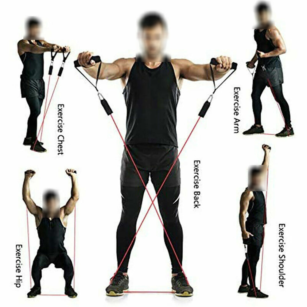 11Pcs/Set Pull Rope Belt Elastic Home Gym Fitness Exercise Resistance Band - The Fight Club