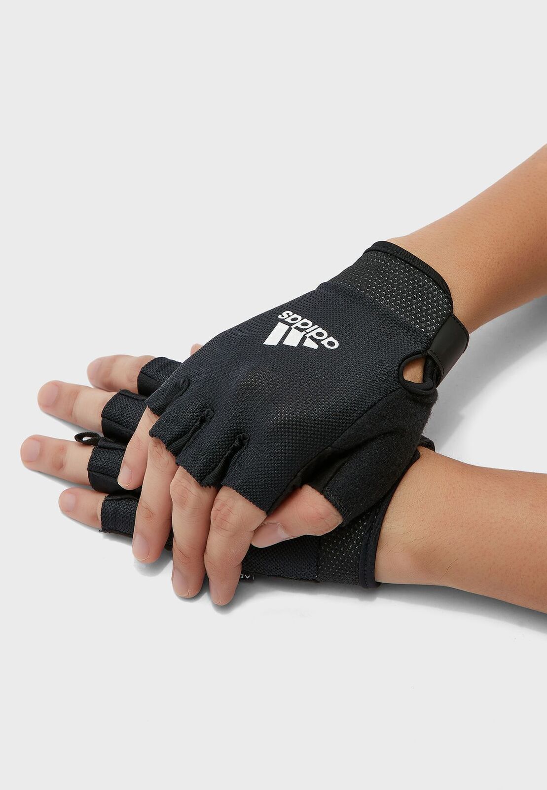 Adidas Adjustable Essential Gloves Weight Lifting Gym Workout Training - Black - Small - The Fight Club