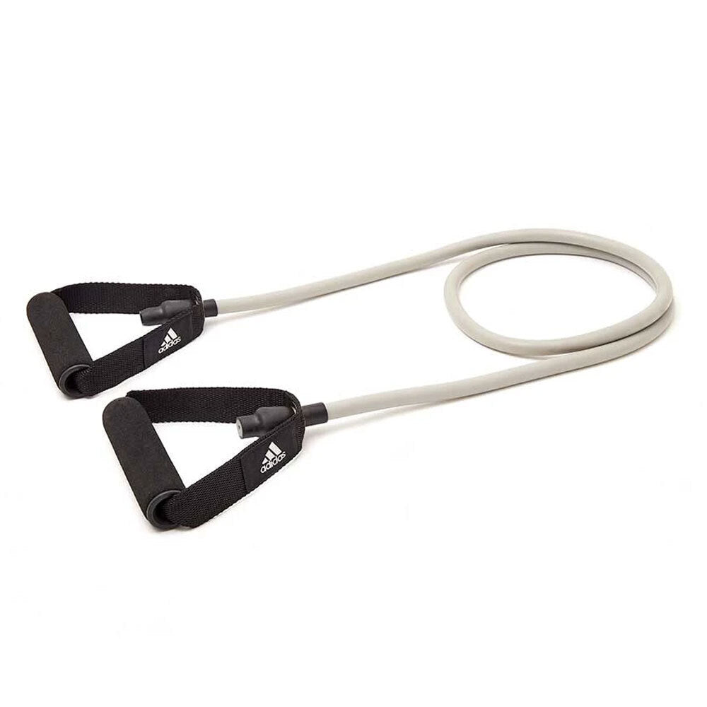 Adidas Resistance Tube Level 2 Band Elastic Yoga Fitness Gym Strap - Grey/Black - The Fight Club